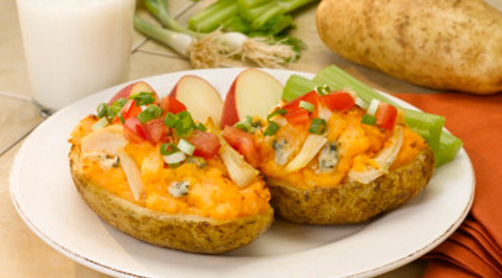 Buffalo Chicken Potato Skins